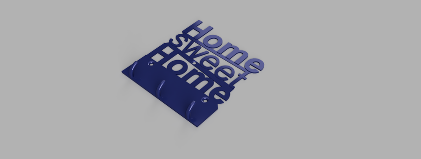 key holder home sweet 3d print model - Mito3D