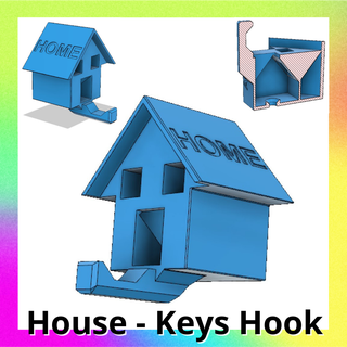 key hook - house keys home wall mounted hander organizer decoration car motorcycle support 3d print model - Mito3D