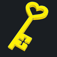 Schlüssel Liebe Schmuck Juwel Anhänger Symbol 3d print model - Mito3D