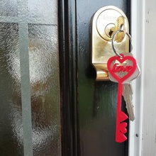 la clé de mon coeur - anneau porte-clés maison l'amour cadeau cœur l'anneau 3d print model - Mito3D