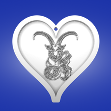 key pendant heart capricorn 3d print model - Mito3D