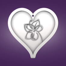 key pendant heart flower 3d print model - Mito3D