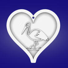key pendant heart stork 3d print model - Mito3D
