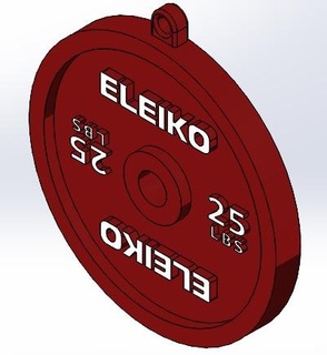 chave anel Eleiko Academia disco joalheria exercite pratos chaveiro keyking 20kg discos argolas 3d print model - Mito3D