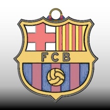 clé bague fc Barcelone emblèmes Football européen bouclier chaîne 3d print model - Mito3D