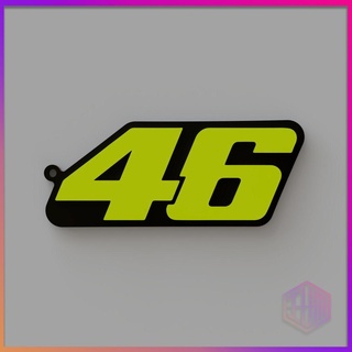 clé bague 46 Valentino Rossi bijoux porte clés couleurs impression vite 3d print model - Mito3D