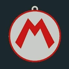 clé bague badge mario kart anneaux bros 3d print model - Mito3D