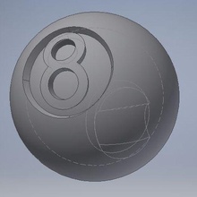 key ring ball 8 billar bola8 3d print model - Mito3D