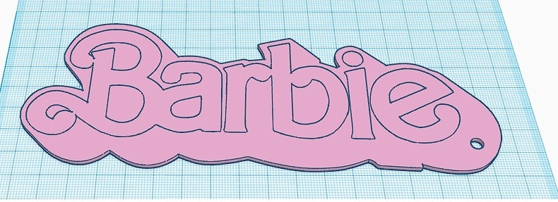 anahtar yüzük Barbie anahtarlık logo oyuncak bebek film 3D print model - Mito3D