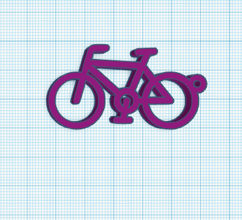 chave anel bicicleta silhueta 3d print model - Mito3D