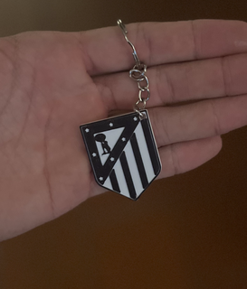 chave anel Preto branco Atlético madri chaveiro escudo equipe Espanha liga 3d print model - Mito3D