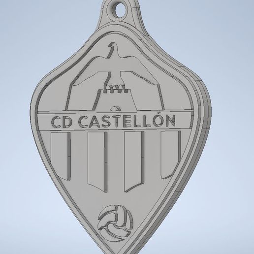 chiave squillare cd Castell scudo calcio Castellon 3D print model - Mito3D