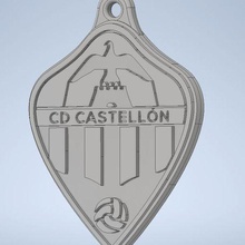 chiave squillare cd Castell scudo calcio Castellon 3d print model - Mito3D