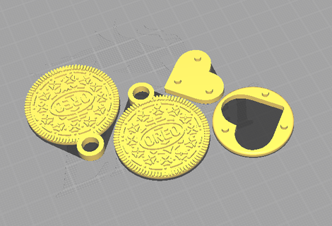 chave anel biscoito chaveiro corações amar 3d print model - Mito3D