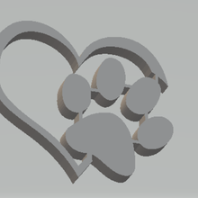 llavero perro de la pata gadget puerta teclas anillo claves modelismo juguete juego art diseño solidworks dibujo corazón amor 3d print model - Mito3D
