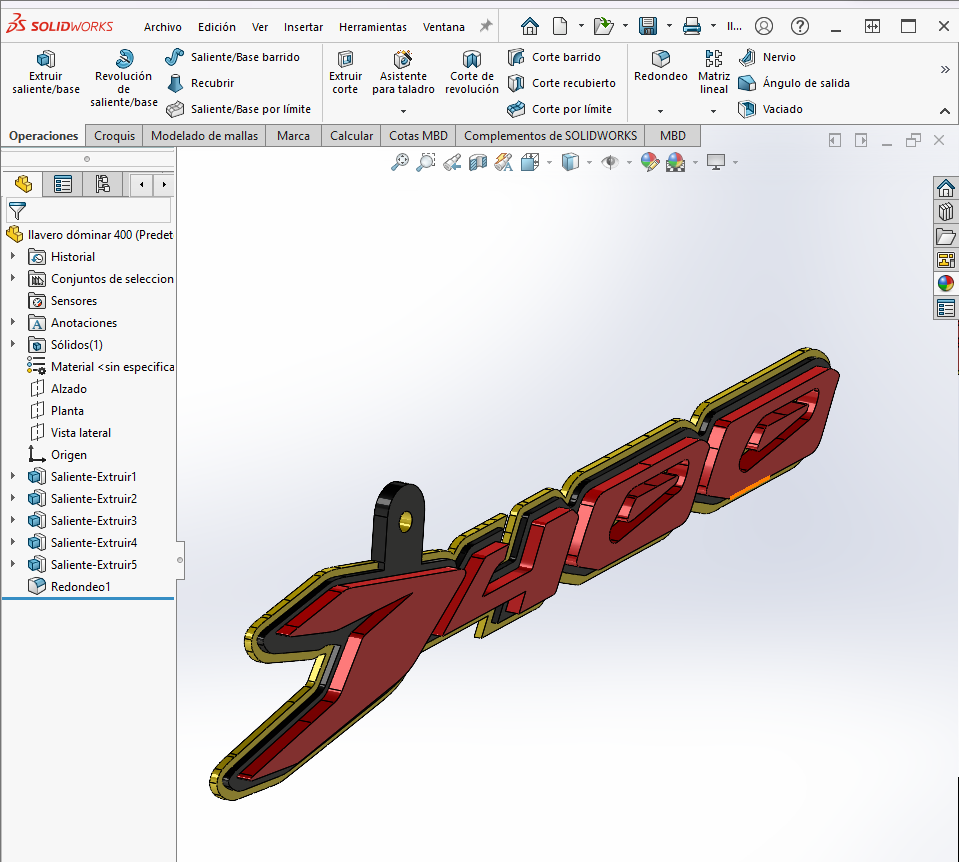 chave anel Dominar 400 v1 3D print model - Mito3D