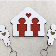 Schlüssel Ring Halter Unterstützung Paar Schlüsselbund Liebe Heilige Valentinstag 3d print model - Mito3D