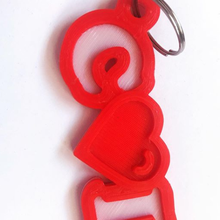 key ring initials heart keychain 3d print model - Mito3D