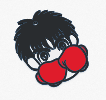 key ring ippo makunouchi anime series sleeve keychain hajime boxing fighting spirit takamura 3d print model - Mito3D