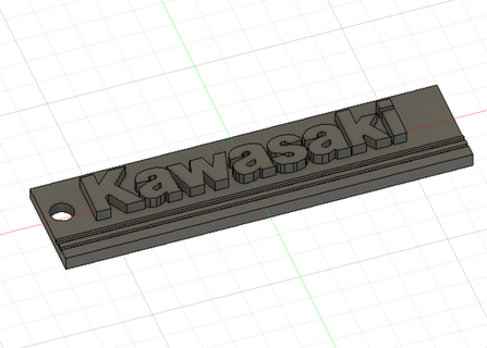 clé bague kawasaki moto 3d print model - Mito3D