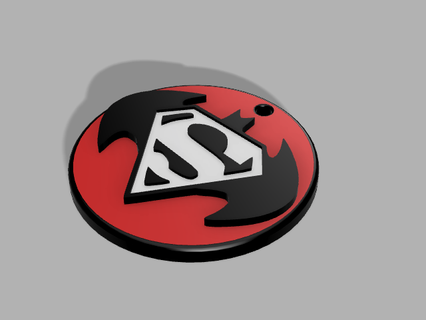 key ring batman superman emblem keychain dc comic marve black gentleman night dark anime toon 3d print model - Mito3D