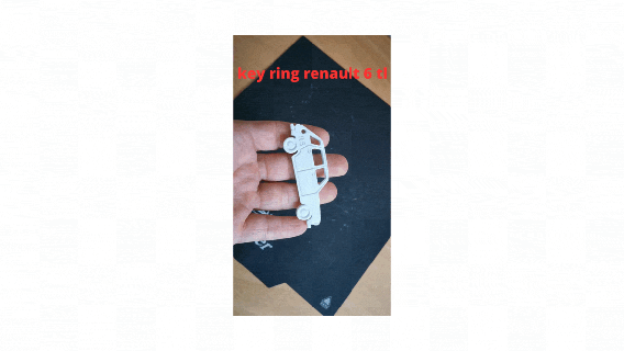 key ring renault 6tl keychain 6 car vintage old 3d print model - Mito3D