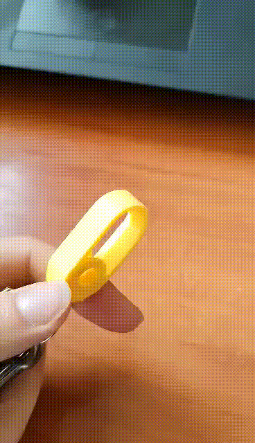 key ring tag mechanism gadget toy linear motion fun 3dprint printinplace print place print-in-place 3D print model - Mito3D