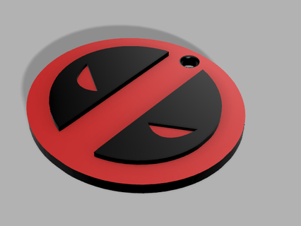 key ring keychain deadpool emblem marvel comic keyring network red 3d print model - Mito3D