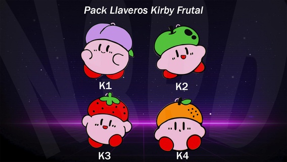 llave anillo llavero Kirby Fruta paquete n3rd anillos anime 3d print model - Mito3D