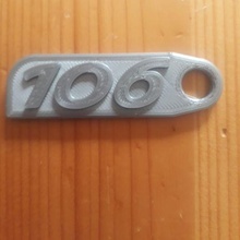 chave anel logotipo Peugeot 106 gadget rali comício carro auto s16 gti xsi Rolland garros 3d print model - Mito3D