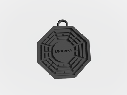 clé bague perdu initiative dharma logo porte clés tv séries 3d print model - Mito3D