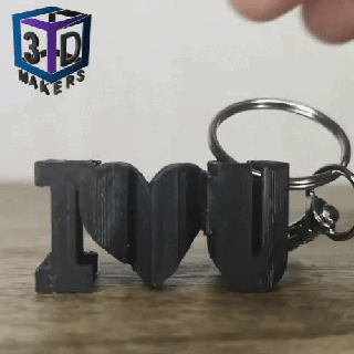 key ring love dad father's day jewelry gift idea original 3d print model - Mito3D