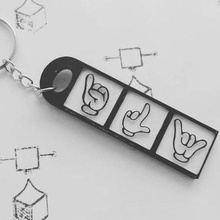key ring love disney mikey hands jewelry mickey mouse sign language iloveyou knuckles 3d print model - Mito3D