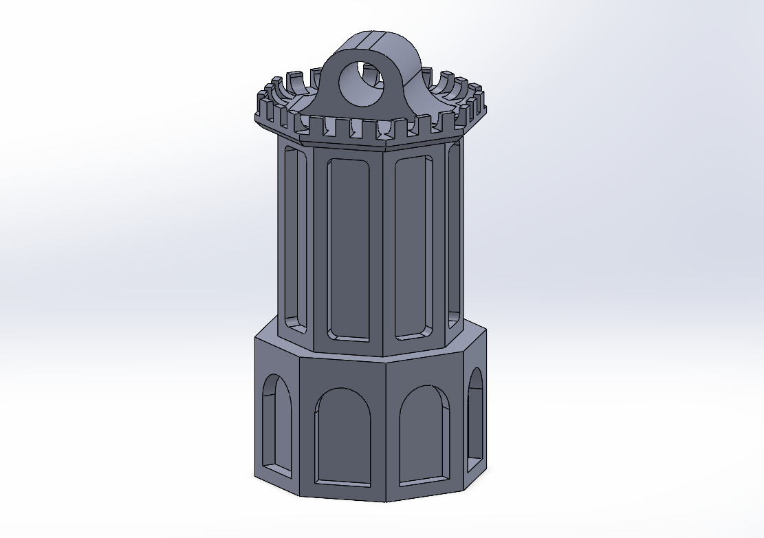 anahtar yüzük karın kule güzel Şirin 3D print model - Mito3D