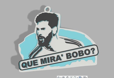 anahtar yüzük Messi bakmak şapşal stl Arjantin Katar anahtarlık görünüyor aptal palla 3d print model - Mito3D