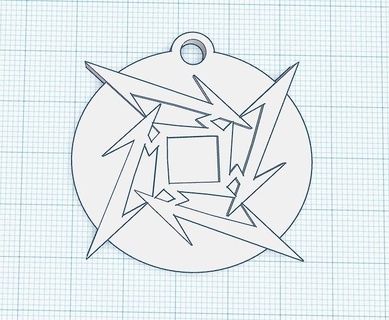 chave anel Metallica logotipo música banda 3d print model - Mito3D