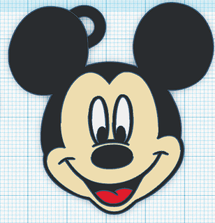 chave anel mickey chaveiro Disney 3d print model - Mito3D