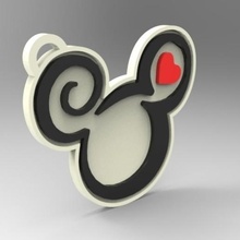 key ring mickey mouse - disney fashion keychain heart 3d print model - Mito3D