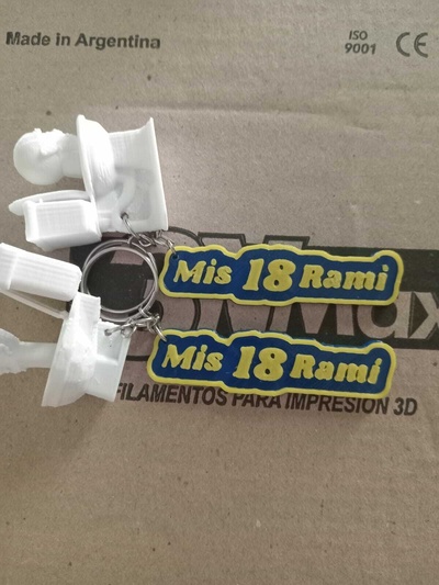 key ring my 18 rami ramiro years old 18th birthday turns 3d print model - Mito3D