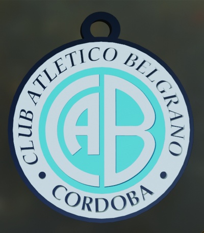 key ring of club atletico belgrano de cordoba keychain league a argentina soccer 3d print model - Mito3D