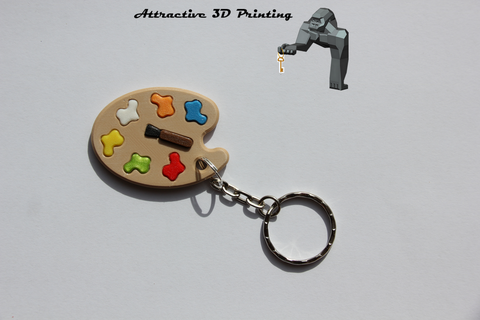 llave anillo pintar paleta Arte diseño gráfico 3d print model - Mito3D