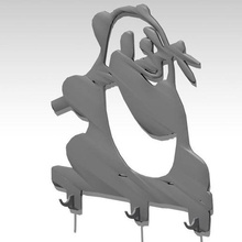 anel chave do panda chaveiro a casa adesivo animais de 3d print model - Mito3D