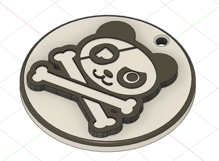 clé bague homme panda gai Roger Panda anime manche pirate ode 3d print model - Mito3D