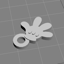 portachiavi ciondolo - guanto di topolino gioielli jannie del mouse keychain art 3d print model - Mito3D