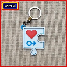 key ring puzzle male singo 1 4 piece keychain from necklace pendant i said part parts puzzles man heart hearth love friendship valentine's day valentin 3d print model - Mito3D