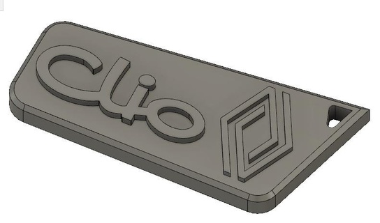 anahtar yüzük Renault Clio anahtarlık Kulp destek Oto ayarlama dekorasyon 3d print model - Mito3D