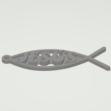 llave anillo forma pez Jesús joyería joya llavero personalizable 3d print model - Mito3D