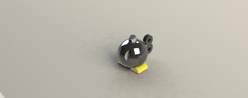 clé bague super mario bros bombe 3d print model - Mito3D