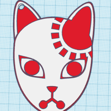 clé bague Tanjiro masque art porte clés anime Kimetsu Yaiba 3d print model - Mito3D