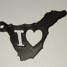 Schlüssel Ring Tenerife Kette Teneriffa Mode Kanarienvogel Insel Liebe 3d print model - Mito3D